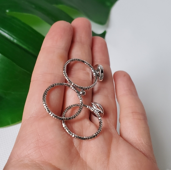 Stacking 3 Ring Set Vintage Silver Blue Stone - Picture 8 of 8